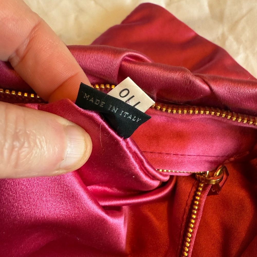 Prada Fuchsia Satin Pouch with Gold Accent - Picture 11 of 16